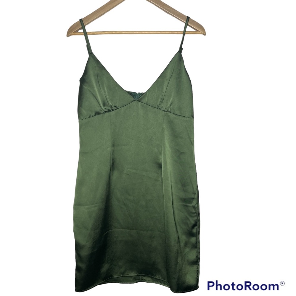 Nasty Gal Satin Strappy Mini Slip Dress size 8